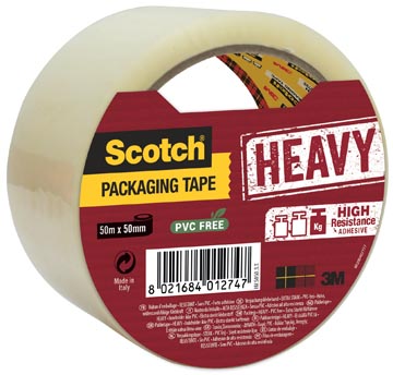 Scotch ruban d'emballage heavy, ft 50 mm x 50 m, transparent, emballé individuel