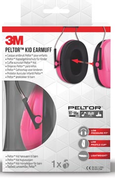 3m casque antibrui peltor kid, rose