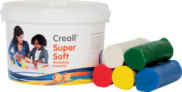 Havo pâte à modeler supersoft 5 couleurs assorties: rouge, vert, jaune, blanc et bleu