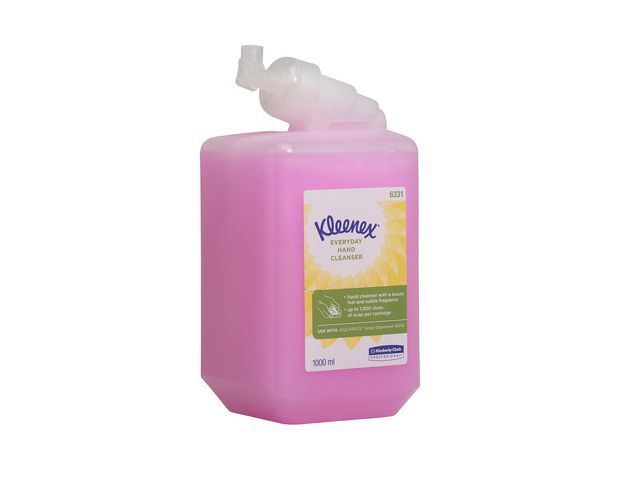 Kleenex recharge pour distribiteur crème de lavage des mains aquarius, parfum floral, flacon de 1 litre