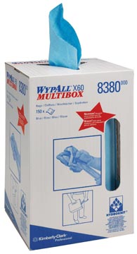 Wypall lingettes nettoyantes x60, boîte distributrice avec 150 lingettes