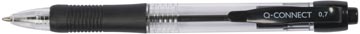 Q-connect stylo bille, rétractable, 0,7 mm, pointe moyenne, noir