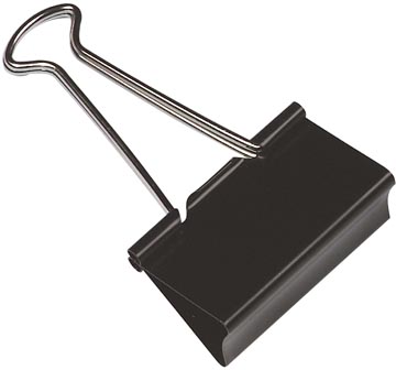 Q-connect pince foldback, noir, 19 mm, boîte de 10 pièces