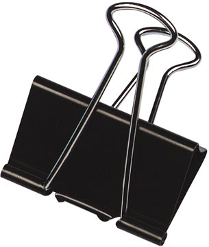 Q-connect pince foldback, noir, 24 mm, boîte de 10 pièces