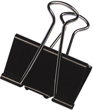 Q-connect pince foldback, noir, 32 mm, boîte de 10 pièces
