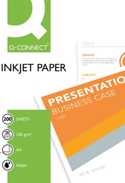 Q-connect papier à jet d'encre ft a4, 100 g, paquet de 100 feuilles, blanc