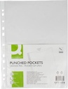 Q-connect pochette perforée a4 perforation 8 trous grainé 50 microns paquet de 10 pièces