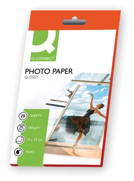 Q-connect papier photo, ft 10 x 15 cm, 180 g, paquet de 25 feuilles