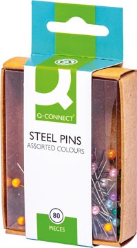 Q-connect broches 3 x 30 mm nickelées boîte de 80 pièces