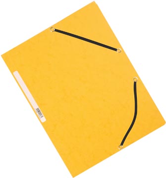 Q-connect farde à rabats, a4, 3 rabats et élastiques, carton, jaune