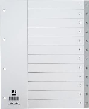 Q-connect intercalaires numériques, a4, pp, 1-12, avec page de garde, gris