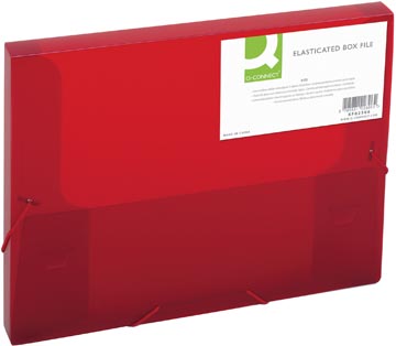 Q-connect boîte de classement, fermeture à élastiques, a4, dos 25 mm, rouge