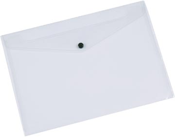 Q-connect pochette documents, a5, pp transparent, fermeture à bouton-pression
