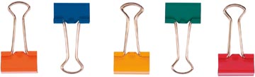 Q-connect pince foldback, couleurs assorties, 19 mm, boîte de 10 pièces