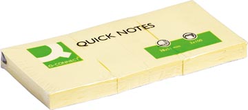 Q-connect quick notes, ft 38 x 51 mm, 100 feuilles, paquet de 3 pièces, jaune