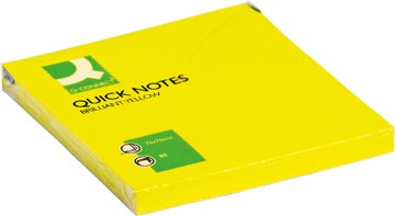 Q-connect quick notes, ft 76 x 76 mm, 80 feuilles, jaune néon