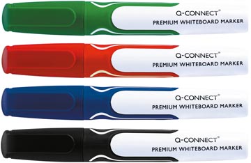 Q-connect premium marqueur tableau blanc, pointe ronde, couleurs assorties, paquet de 4 pièces