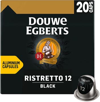 Douwe egberts espresso black capsules de café, paquet de 20 pièces