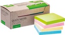 Q-connect quick notes recycles pastel, ft 76 x 76 mm, boîte de 12 pièces en couleurs assorties