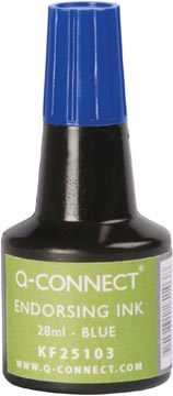 Q-connect encre à tampon, flacon de 28 ml, bleu