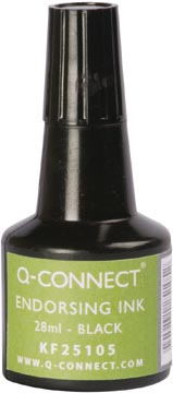 Q-connect encre à tampon, flacon de 28 ml, noir