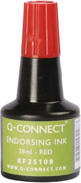 Q-connect encre à tampon, flacon de 28 ml, rouge