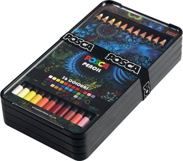 Posca crayons de couleur, boîte de 36 pièces