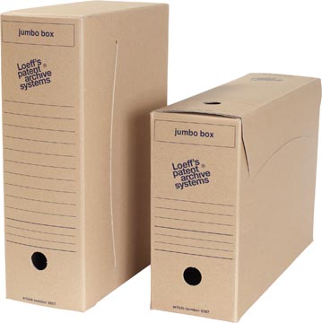 Loeff's boîte d'archivage jumbo box, carton ondulé, marron, paquet de 8 pièces