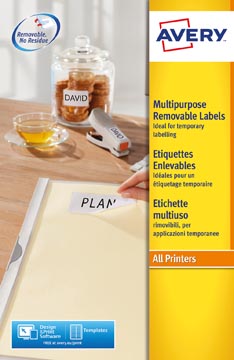 Etiquettes blanches repositionnables stick & lift ft 99,1 x 139 mm, 100 pièces, 4 par feuille