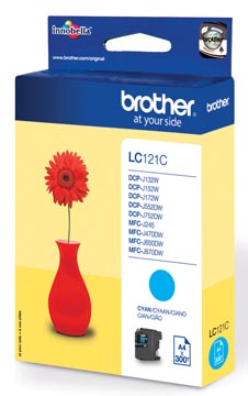 Brother cartouche d'encre, 300 pages, oem lc-121c, cyan