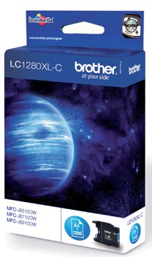 Brother cartouche d'encre, 1.200 pages, oem lc-1280xlc, cyan