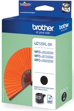 Brother cartouche d'encre, 2.400 pages, oem lc-129xlbk, noir