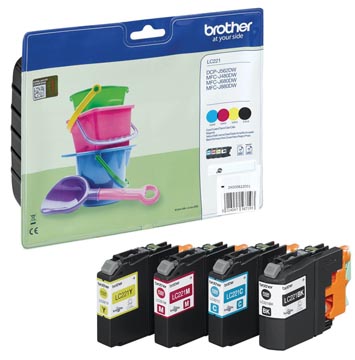 Brother cartouche d'encre, 260 pages, oem lc-221valbp, 4 couleurs