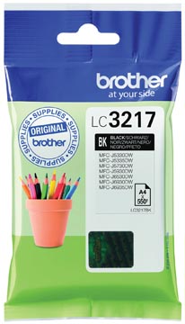 Brother cartouche d'encre, 550 pages, oem lc-3217bk, noir