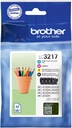 Brother cartouche d'encre 4 couleurs, 550 pages, lc-3217val