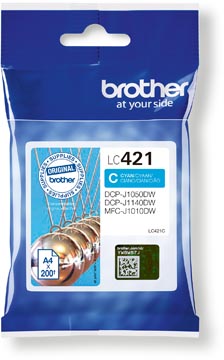 Brother cartouche d'encre,  200 pages, oem lc-421c, cyan