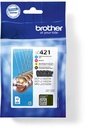 Brother cartouche d'encre,  200 pages, oem lc-421val, 4 couleurs