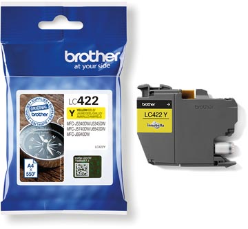 Brother cartouche d'encre, 550 pages, oem lc-422y, jaune