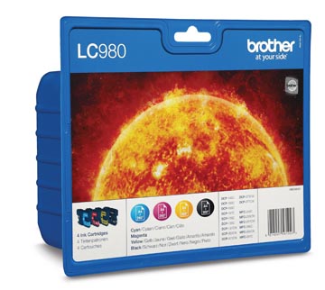 Brother cartouche d'encre, 260 - 300 pages, oem lc-980valbp, 4 couleurs