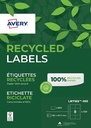 Avery étiquettes laser recyclées quickpeel ft 99,1 x 67,7 mm (l x h), 800 pièces, 8 par feuille