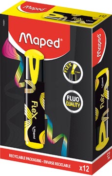 Maped fluo'peps flex surligneur, jaune, boîte de 12 pièces