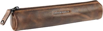 Maverick trousse en cuir, ronde, small, brun