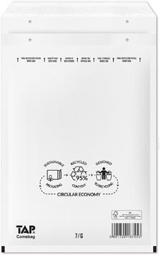 Comebag enveloppes à bulles d'air, ft 230 x 340 mm, avec bande adhésive, blanc, boîte de 100 pièces