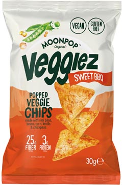 Moonpop veggiez chips sweet bbq, sachet de 30 g