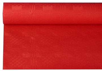 Nappe en papier imprimé damassé, 1,2 x 8 m, rouge