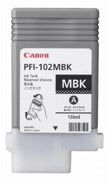 Canon cartouche d'encre pfi-102mbk, 130 ml, oem 0894b001, noir mat