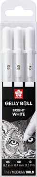 Sakura roller gelly roll  basic white 3 pièces, 05/08/10#