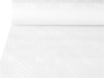 Nappe en papier imprimé damassé, 1,2 x 50 m, blanc