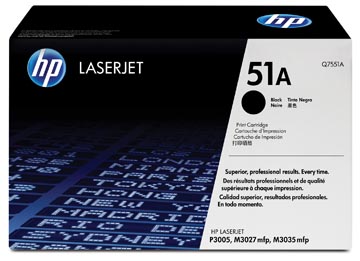 Hp toner 51a, 6 500 pages, oem q7551a, noir