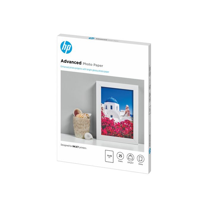 Hp advanced papier photo ft 13 x 18 cm, 250 g, paquet van 25 feuilles, brillant